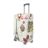 GIOVANIOR Paris Tower High Heels Map Luggage Cover Suitcase Protector Carry On Covers