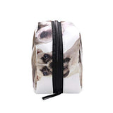 HU MOVR Makeup Organizer Puppies Animal White Puppy Dog Womens Zip Toiletry Bag Large Case Cosmetic