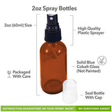 2oz Amber Glass Spray Bottles (6 Pack, Amber)