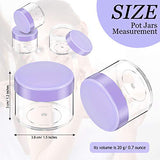 20 Pieces Round Pot Jars Plastic Cosmetic Containers Set with Lid for Liquid Creams Sample, 20 ml/ 0.7 oz (Purple Lid)