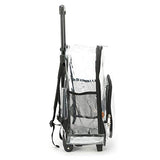 Rolling Clear Backpack Heavy Duty Bookbag Quality See Through Workbag Travel Daypack Transparent