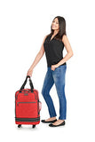 Biaggi Zipsak Boost Carry-On Suitcase - Compact Luggage Expands 22-Inches to 28-Inches - As Seen on Shark Tank - Red