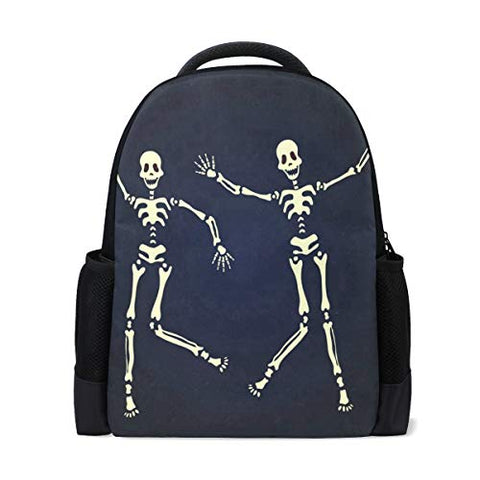 Backpack Funny Dancing Skull Skeleton Say Hello Personalized Shoulders Bag Classic Lightweight