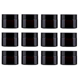 Snow Diamond 1 oz Empty Amber Round Glass Jars, with White Inner Liners and black Lids, High End Glass Containers for Salve Cream, Premium Vials (30ml/1 oz, 12 Pack) … (30ml/1 oz, 12 Pack)