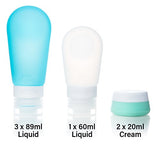 Silicone Travel Bottles & Toiletry Bag - Leak Proof, Refillable Shampoo, Lotion and Conditioner