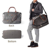 Canvas Travel Tote Luggage Men's Weekender Duffle Bag with Shoe compartment (Dark Grey)