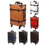 MOIERG Trolley Luggage Vintage suitcase with TSA Lock [81-55035-72](X-Small, Camel)