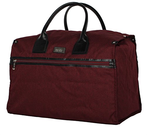 Nicole Miller New York Rosalie Collection Weekender Carry On Box Bag Burgundy