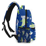 Funny Fishes And Sharks Backpack All Over Print Daypack Casual Travel Book Bag