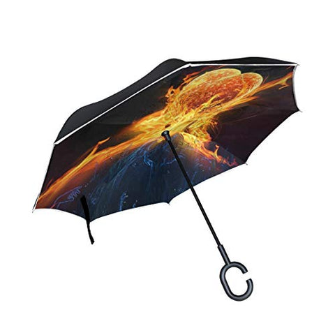 Reverse Umbrella Power Of Love Windproof Anti-UV for Car Outdoor Use