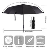 Travel Umbrella Windproof, Auto Open Close Compact Umbrellas for Women and Men Teflon Coating