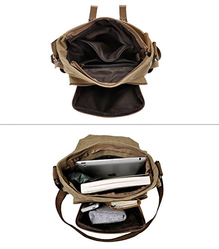 Gootium Canvas Messenger Bag - Vintage Crossbody Shoulder Bag Military  Satche