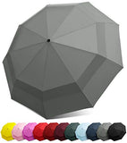 EEZ-Y Compact Travel Umbrella w/Windproof Double Canopy Construction - Auto Open/Close Button