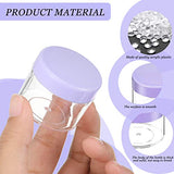 20 Pieces Round Pot Jars Plastic Cosmetic Containers Set with Lid for Liquid Creams Sample, 20 ml/ 0.7 oz (Purple Lid)