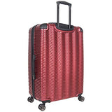 Kenneth Cole Reaction Wave Rush 28" Lightweight Hardside PET 8-Wheel Spinner Expandable Checked Suitcase, Warm Red