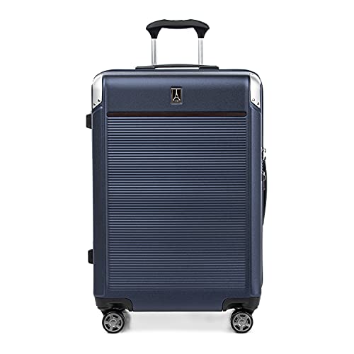 21 Inch Navy Blue Spinner Carry-on Luggage Suitcase Expandable Travel Bag