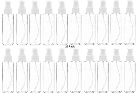 20 pack 60ml 2OZ Extra Fine Mist Mini Spray Bottles with Atomizer Pumps- for Essential Oils Travel Perfume Bulk Portable Makeup PP/PET Refillable Plastic