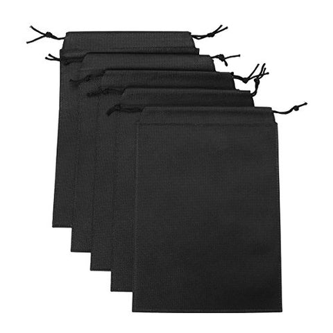 FEESHOW Adult Game Toys Lint Drawstring Storage Bag- Light Weight (Black 5PCS)