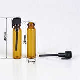 Enslz 100Pieces Amber Glass Mini Small Empty Perfume Sample Bottles Travel Refillable