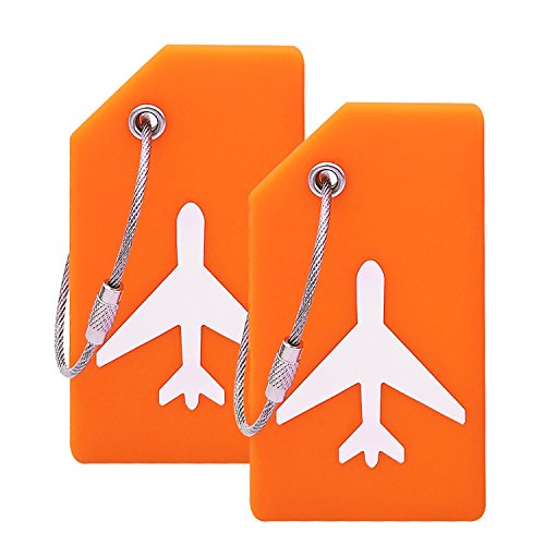 Taihexin Silicone Luggage Tag Set of 6, 4.13*2.56 Inches Luggage Tags for Suitcases, Colorful Unique Travel Baggage Bag Tags with Name ID Card Perfect
