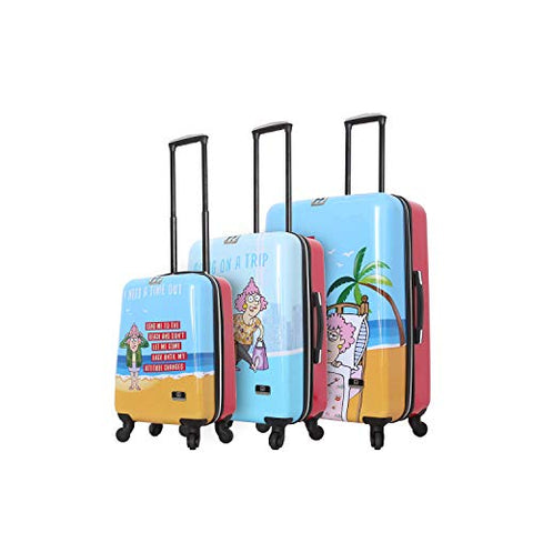 HALINA Aunty Acid Trip 3 Piece Set Luggage, Multicolor