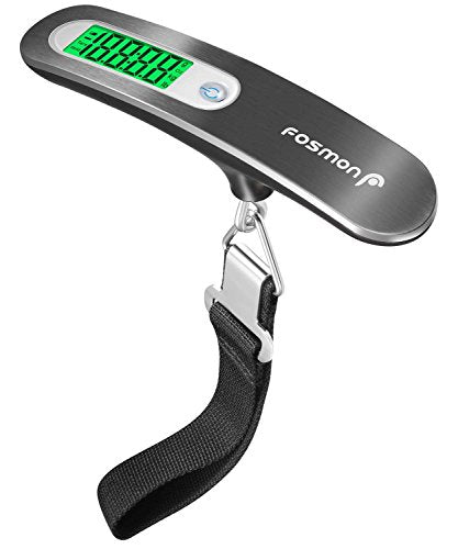 Digital Luggage Scale, 110LB Portable Handheld Baggage Scale for Travel, Suitcase  Scale with hook, Battery Included with Overweight Alert, White Backlight  LCD Display - Silver 