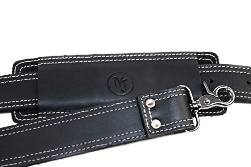 NJ Leatherworks Messenger Bag Strap Replacement - Quality Genuine Cowhide Leather Adjustable Shoulder Strap; for Messenger, Laptop, Camera, Travel