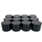 Beauticom 36 Pieces 7G/7ML (0.25oz) BLACK Sturdy Thick Double Wall Plastic Conatiner Jar with Foam Lined Lid for Scrubs, Oils, Salves, Creams, Lotions - BPA Free (Quantity: 36 Pieces)