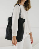 BAGGU Ripstop Tote, Super Versatile Lightweight Nylon Tote, Black