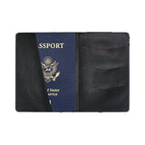 Black Spider Web Leather Passport Cover Set Men Women Protector Case/Travel Wallet/ID Credit Card