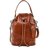 Leather Bag Floto Ciabatta Satchel Bucket Bag