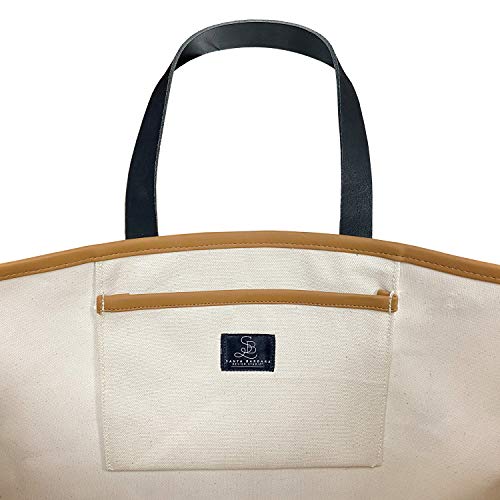 Santa Barbara Design Studio Tote Bag Hold Everything Collection Black and  White 100% Cotton Canvas with Genuine Leather Handles, Large, Weekend Vibes