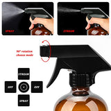 Glass Spray Bottle, KAMOTA Amber Glass Spray Bottles Set Refillable Container for Essential Oils,