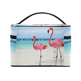 Makeup Bag Art Flamingos Travel Cosmetic Bags Organizer Train Case Toiletry Make Up Pouch