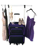 The Dance Angel Suitcase Size Medium Purple and Black"Purple Reign" (Rolling Dance Bag With Costume