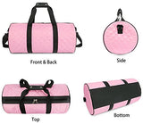 FITMYFAVO 20" Duffle Yoga Dance Gym Bag Weekender Grid Pattern Overnight Carry On (Pink)