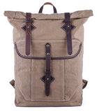 Gootium Roll-top Backpack - Canvas Outdoor Travel Rucksack, Coffee