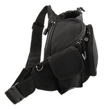 EXPLORER Mens Large Black Polyester 5 Pocket Fanny Fannie Hip Waist Pack Bag with Key Ring