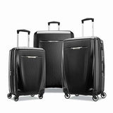 Samsonite Winfield 3 DLX 3 Piece Set (Spinner 20/25/28), Black 120751-1041 with Deco Gear 10 Piece Luggage Accessory Ultimate Travel Bundle