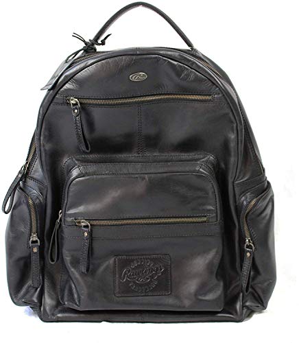 Rawlings black leather offers slugger back pack