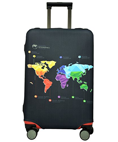 XMXY Travel Luggage Cover Protector, South American Circle Fabric Stripes Suitcase  Covers for Luggage, X-Large Size 