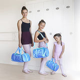 Bixbee Kids Duffle Bag, Dance Bag & Travel Bag for Sports, Gymnastics and Ballet with Adjustable Strap, Zippers, Pockets, and Flake-Resistant Glitter - Dance Bag for Girls & Boys in Sparkalicious Turquoise