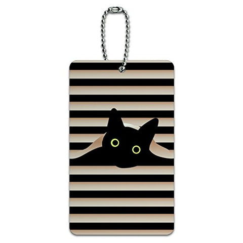 Black Cat In Window Luggage Card Suitcase Carry-On Id Tag