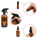 Glass Spray Bottle, KAMOTA Amber Glass Spray Bottles Set Refillable Container for Essential Oils,