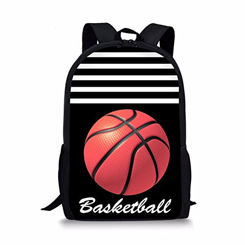 Bigcardesigns Black Fashion Basketball Backpack 17
