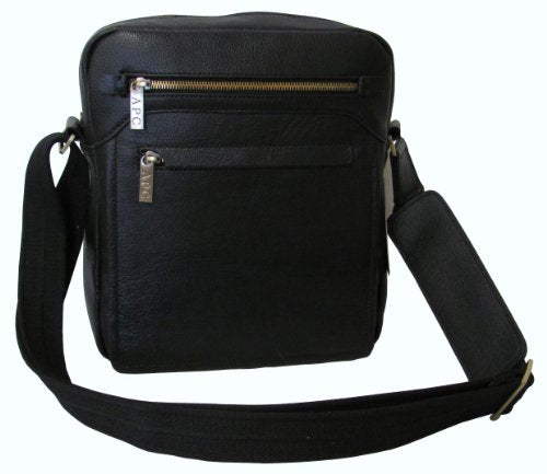 AmeriLeather Front Flap Messenger Bag Black