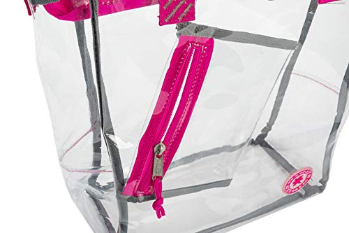 Shop 15 Clear Tote Bag with Hot Pink Li – Luggage Factory