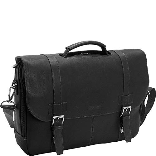 Kenneth Cole Reaction Colombian Leather Dual Compartment Flapover 15.6 ...