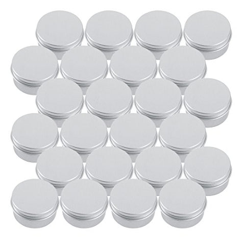 Tosnail 1 oz. Aluminum Round Lip Balm Tin Container Bottle with Screw Thread Lid - Pack of 24