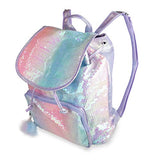 FACE1ST White Color Changing Pink Sequin School Backpack, Lightweight Sparkly Back Pack for Girls